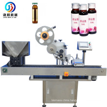 automatic horizontal vials ampoules bottle top surface adhesive sticker labeling machine